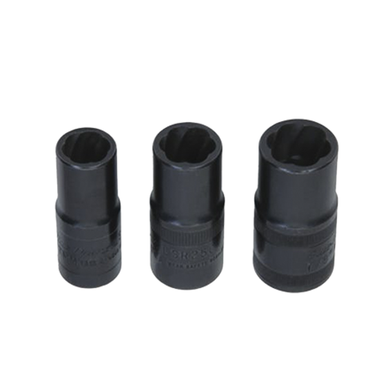 Picture of Snap-on LSR2500PLUS Damaged Lug Nut and Wheel Lock Removal Flip Twist Socket Set 3pc